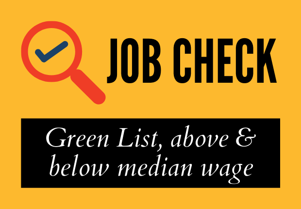INZ Job Check: Green List, above or below median wage Preview